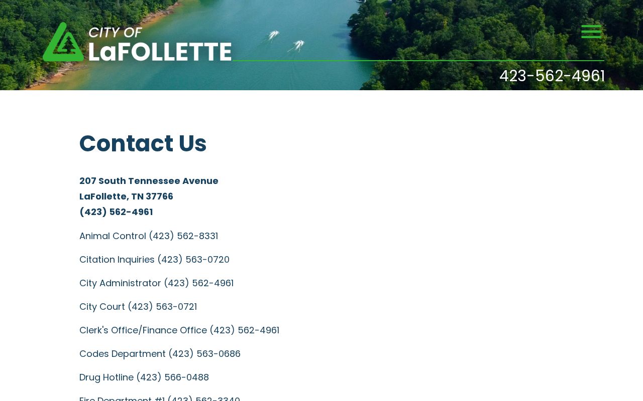 Campbell County LaFollette warrants source: official city and City Court contact page