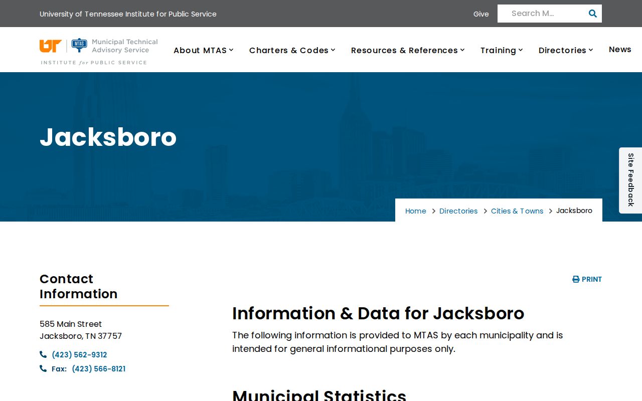 Campbell County Jacksboro warrants source: official municipal profile with Town Court and police contacts