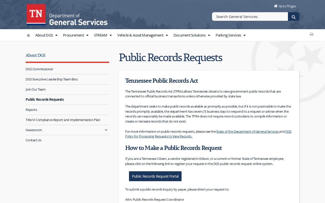 Campbell County municipal warrant record access: Tennessee public-record request guidance