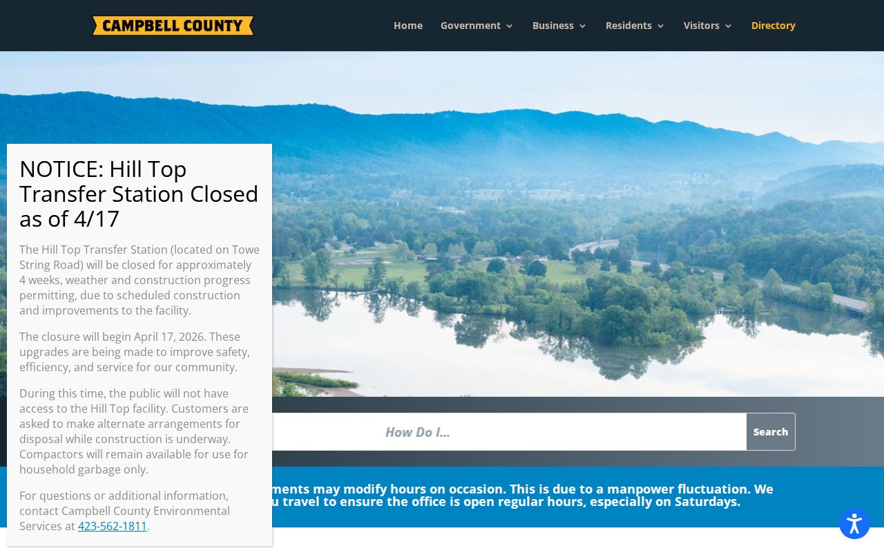 Campbell County warrant records source: official county contact directory
