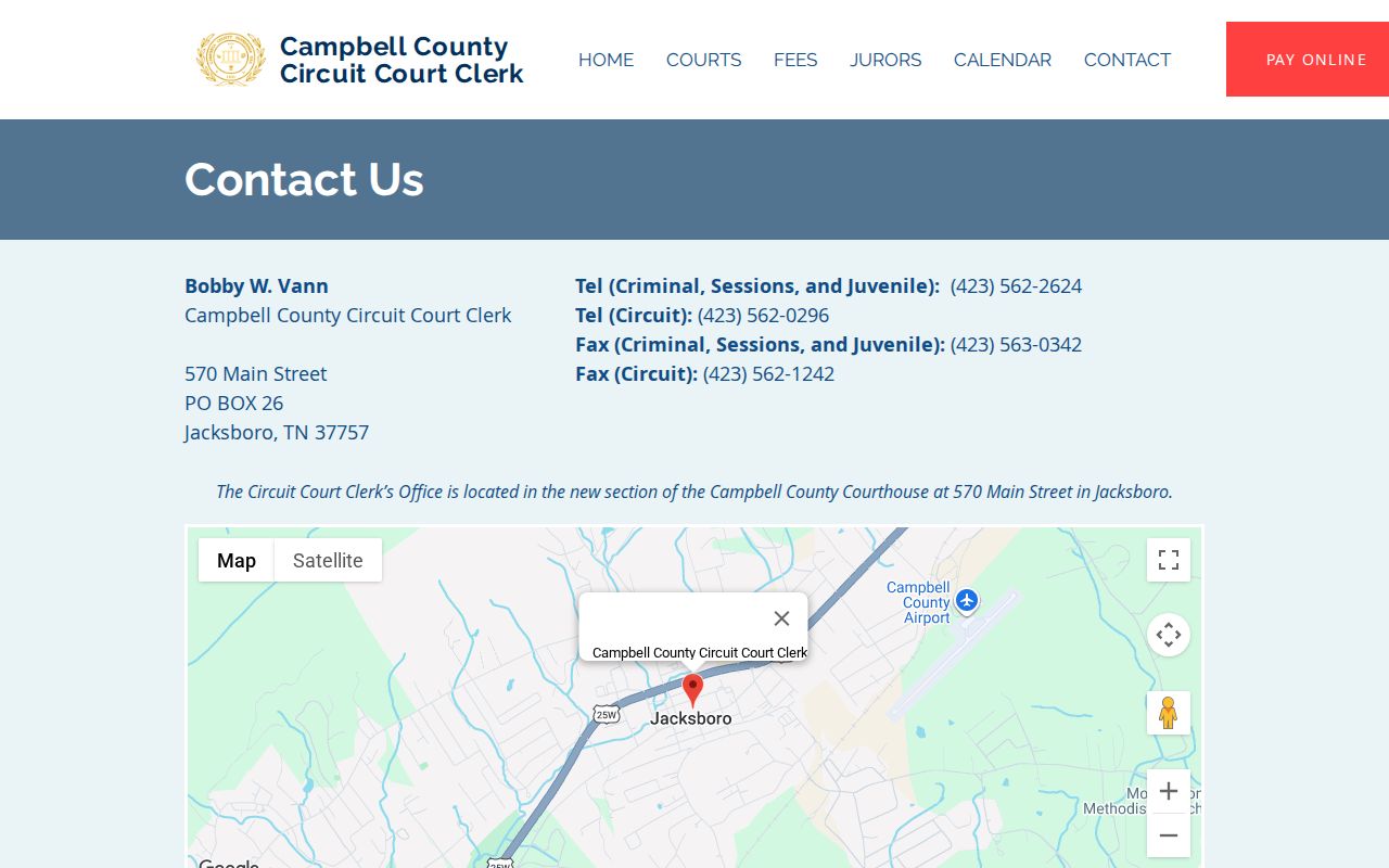 Campbell County warrant check source: Criminal, Sessions, and Juvenile clerk contact